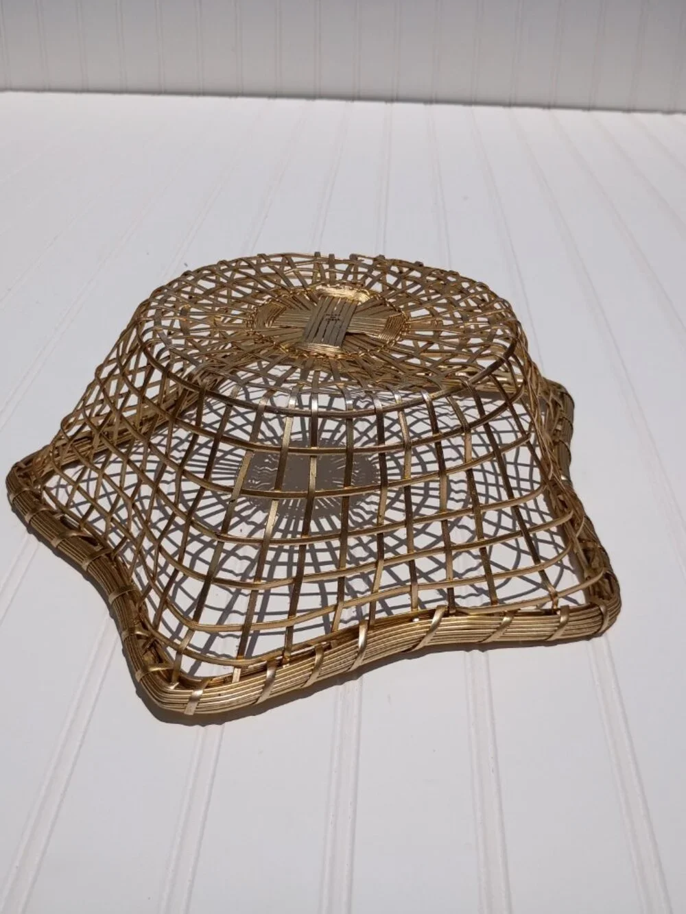 Vintage Brass Star Shaped Bread Basket Made in India Holiday Christmas Gold 12
